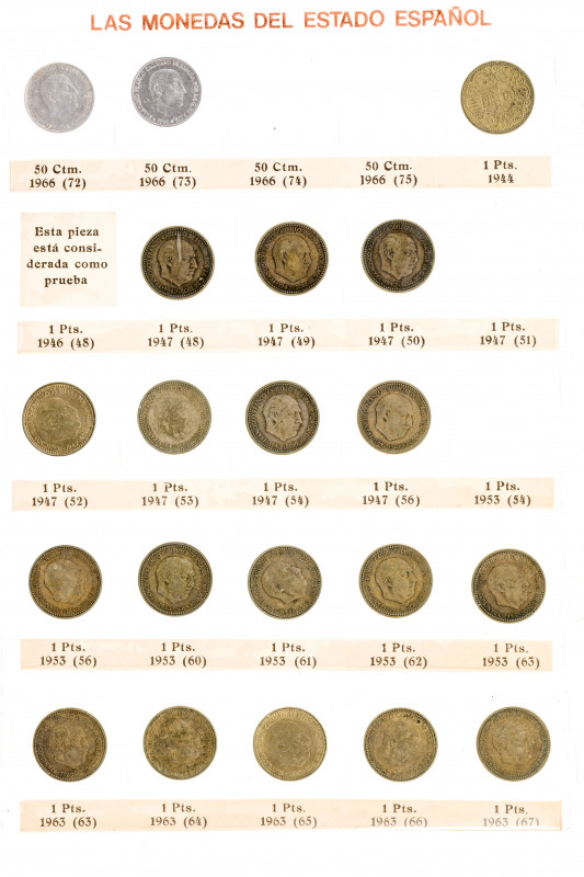 Álbum con 95 monedas, casi todas de Franco. Incluye una serie BA (Barcelona) con...