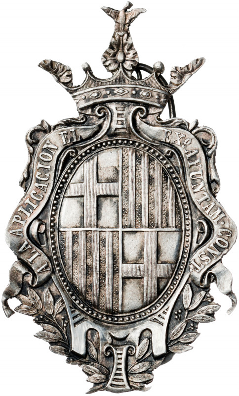 (hacia 1870). Barcelona. Premio a la Aplicación. (Cru.Medalles 626a). Unifaz. Co...