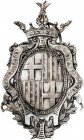 (hacia 1870). Barcelona. Premio a la Aplicación. (Cru.Medalles 626a). Unifaz. Con anilla. Plata. 6,17 g. Ø48x29 mm. EBC-.