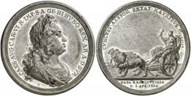 Austria. 1724. Carlos VI. Nacimiento de la Archiduquesa María Amalia. (MHE. 448, mismo ejemplar). Grabador: G.W. Vestner (Forrer VI, 252-257). Rayas. ...