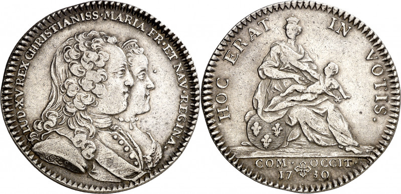 Francia. Lenguadoc. 1730. Luis XV. Nacimiento del Delfín. Jetón. (Feuardent 1095...