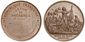 Francia. 1870. Sitio de París. Jetón. Bronce. 18,01 g. Ø34 mm. EBC-.