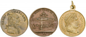 Francia. 1796 a 1853. Lote de 3 medallas sobre Napoleón. MBC+/EBC.