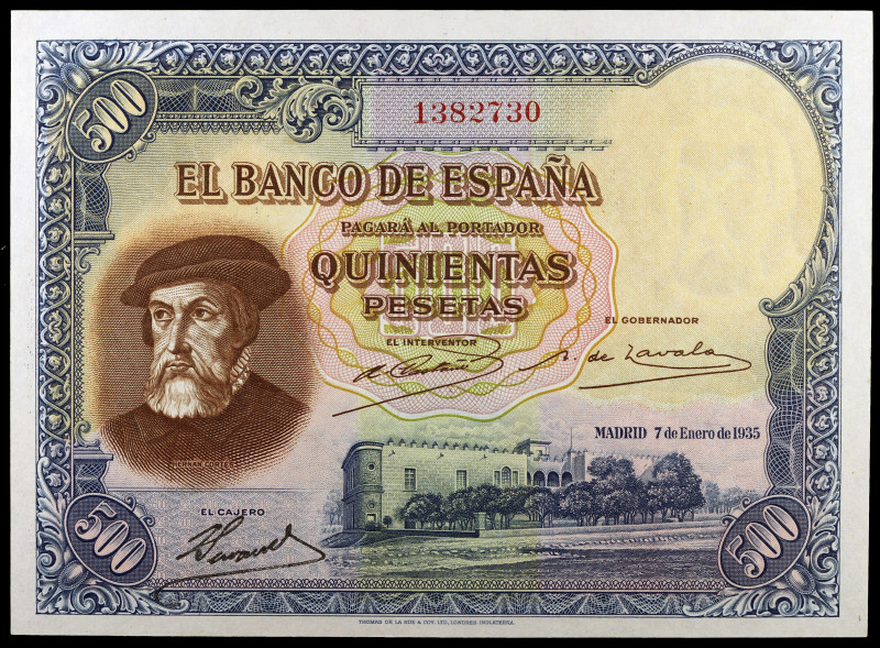 1935. 500 pesetas. (Ed. C16) (Ed. 365). 7 de enero, Hernán Cortés. S/C-.
