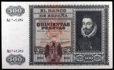 1940. 500 pesetas. (Ed. D40) (Ed. 439). 9 de enero, Juan de Austria. Raro. MBC-.