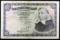 1946. 500 pesetas. (Ed. D53) (Ed. 452). 19 de febrero, Padre Vitoria. Raro. MBC-.