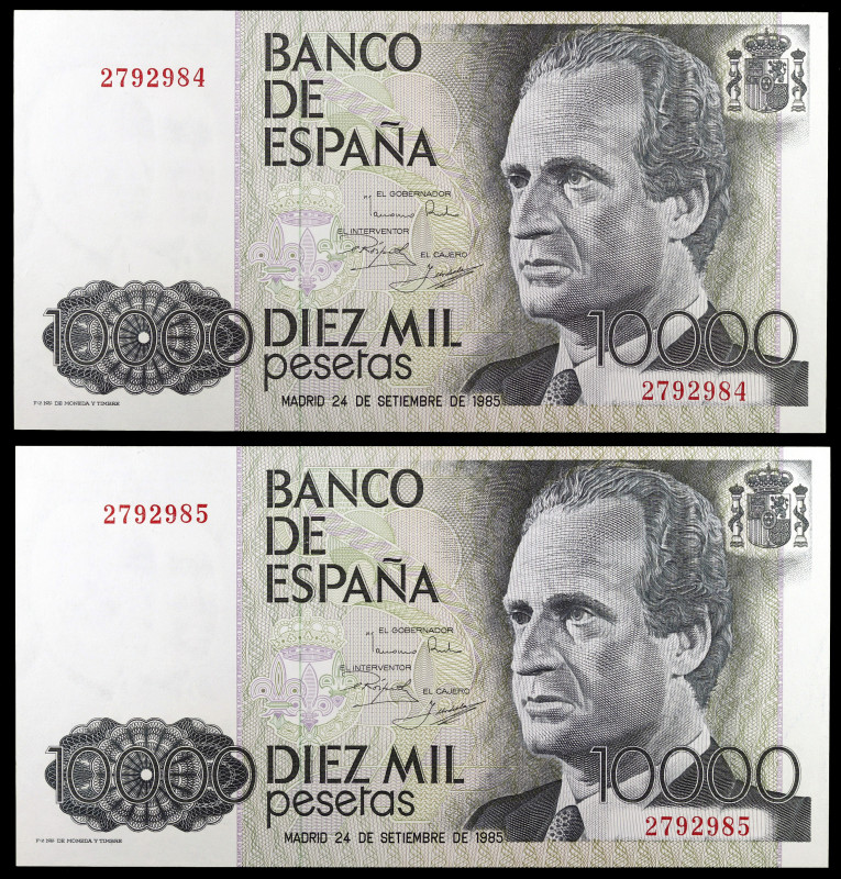 1985. 10000 pesetas. (Ed. E7) (Ed. 481). 24 de septiembre, Juan Carlos I / Felip...