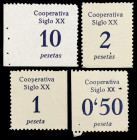 Barcelona. Cooperativa Siglo XX. 0,50, 1, 2 y 10 pesetas. 4 cupones. MBC+/EBC.