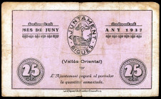 Bigues. 25 céntimos. (T. 514). Escaso. BC.