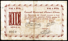 Esterri d'Àneu. 1 peseta. (T. 1118a). Escaso. MBC-.