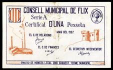 Flix. 1 peseta. (T. 1191). MBC.