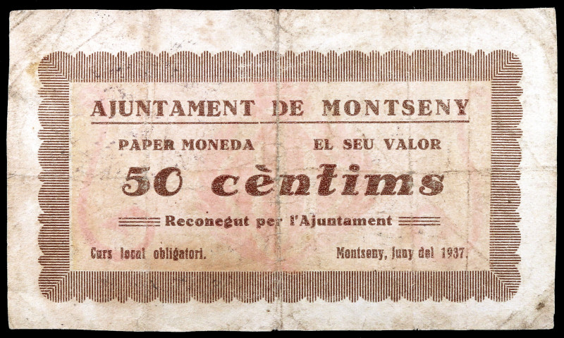 Montseny. 50 céntimos. (T. 1846a). Nº 12. Escaso. BC.