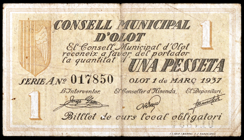 Olot. 1 peseta. (T. 1946a). BC.