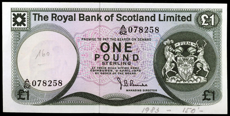 Escocia. 1973. Royal Bank of Scotland Limited. 1 libra. (Pick 336a). S/C-.