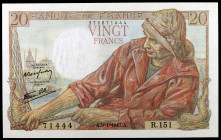 Francia. 1947. Banco de Francia. 20 francos. (Pick 100b). 9 de enero. EBC-.