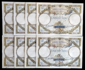 Francia. 1932. Banco de Francia. 50 francos. (Pick 80a). 8 billetes, fechas distintas. Firmas: L. Platet y P. Strohl. MBC-.