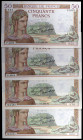 Francia. 1935 y 1936. Banco de Francia. 50 francos. (Pick 81). 4 billetes, fechas distintas. MBC-/MBC+.