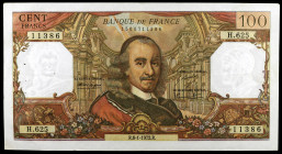 Francia. 1972. Banco de Francia. 100 francos. (Pick 149d). 6 de enero, Pierre Corneille. Puntos de aguja. MBC-.