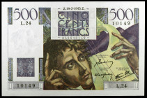 Francia. 1945. Banco de Francia. 500 francos. (Pick 129a). 19 de julio. Escaso. EBC.