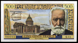 Francia. 1954. Banco de Francia. 500 francos. (Pick 133a). 4 de marzo, Víctor Hugo. EBC-.
