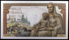 Francia. 1942. Banco de Francia. 1000 francos. (Pick 102). 3 de septiembre. Escaso. EBC.