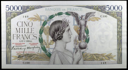 Francia. 1939. Banco de Francia. 5000 francos. (Pick 97b). 19 de enero. Escaso. EBC-.
