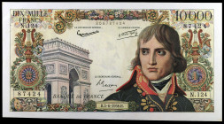 Francia. 1958. Banco de Francia. 10000 francos. (Pick 136b). 5 de junio, Napoleón Bonaparte. Firmas: G. Gouin D'Ambrieres, R. Favre-Gilly, P. Gargam. ...