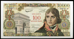 Francia. 1958. Banco de Francia. 1000 francos nuevos sobre 10000 francos. (Pick 140). 30 de octubre, Napoleón Bonaparte. Mínimos dobleces. Raro y más ...