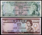 Fiji. Lote de 2 billetes. MBC-/EBC+.