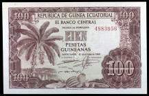 Guinea Ecuatorial. 1969. Banco Central. 100 pesetas guineanas. (Pick 1). 12 de octubre. Impreso en la FNMT. S/C-.