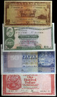 Hong Kong. 1960 a 1978. Corporación bancaria de Hong Kong y Shanghai. 5, 10, 50 y 100 dólares. (Pick 181a, 182h, 184d y 187). 4 billetes. BC+/EBC-.