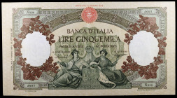 Italia. 1947-1963. Banco de Italia. 5000 liras. (Pick 85c). Firmas de Menichella y Boggione. Leves dobleces. Raro. EBC-.