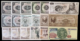 México. Banco de México. Lote de 18 billetes de distintos valores y fechas. MBC+/S/C-.