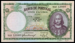 Portugal. 1954. Banco de Portugal. 20 escudos. (Pick 153a). 25 de mayo, Antonio Luiz de Menezes. Escaso. EBC-.