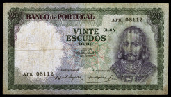 Portugal. 1960. Banco de Portugal. 20 escudos. (Pick 163a). 26 de julio, Antonio Luiz de Menezes. MBC-.