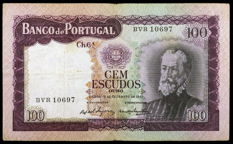 Portugal. 1961. Banco de Portugal. 100 escudos. (Pick 165a). 19 de diciembre, Pe...