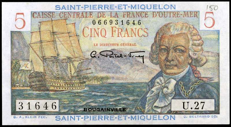 Saint Pierre y Miquelon. s/d (1950-1960). Fondo Central de Ultramar. 5 francos. ...