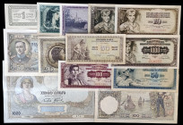 Yugoslavia. Lote de 13 billetes de distintos valores, fechas y entidades bancarias. Conjunto escaso. BC+/EBC+.