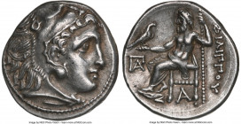 MACEDONIAN KINGDOM. Philip III Arrhidaeus (323-317 BC). AR drachm (17mm, 12h). NGC AU. Lifetime issue of Colophon, ca. 323-319 BC. Head of Heracles ri...