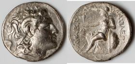 THRACIAN KINGDOM. Lysimachus (305-281 BC). AR tetradrachm (29mm, 16.58 gm, 12h). VF, brushed, edge chip. Diademed head of deified Alexander III right,...