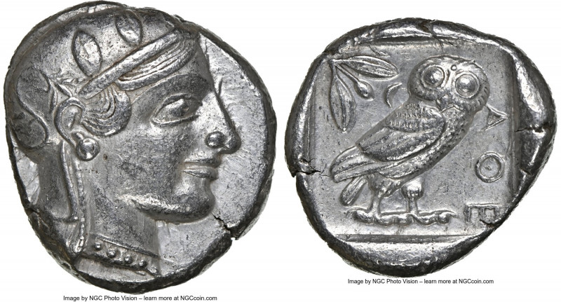ATTICA. Athens. Ca. 455-440 BC. AR tetradrachm (24mm, 17.14 gm, 11h). NGC Choice...