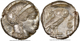 ATTICA. Athens. Ca. 440-404 BC. AR tetradrachm (24mm, 17.19 gm, 1h). NGC MS 4/5 - 4/5. Mid-mass coinage issue. Head of Athena right, wearing earring, ...