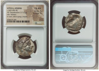 ATTICA. Athens. Ca. 440-404 BC. AR tetradrachm (24mm, 17.22 gm, 6h). NGC Choice AU 5/5 - 4/5. Mid-mass coinage issue. Head of Athena right, wearing ea...