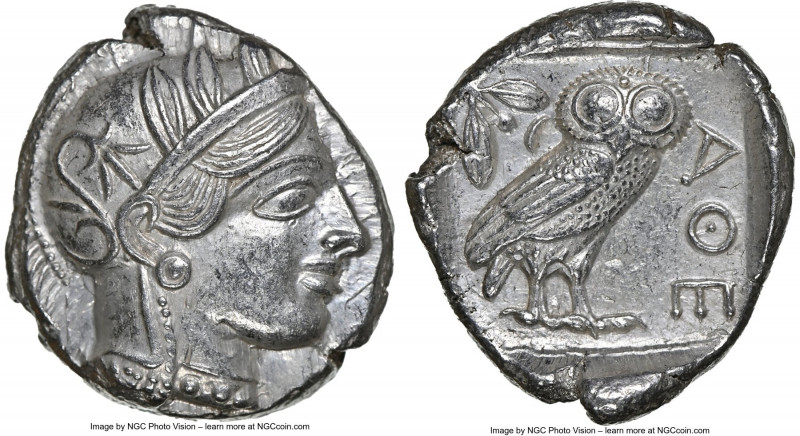 ATTICA. Athens. Ca. 440-404 BC. AR tetradrachm (24mm, 17.17 gm, 6h). NGC Choice ...