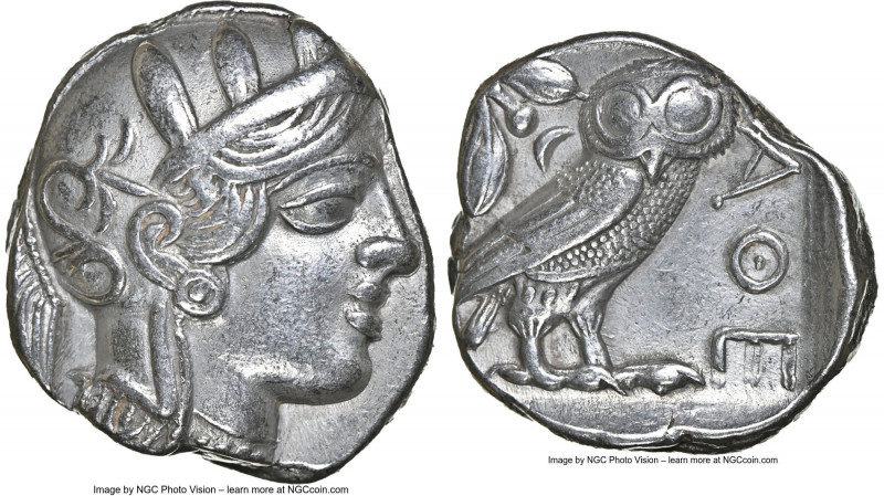 ATTICA. Athens. Ca. 440-404 BC. AR tetradrachm (24mm, 17.07 gm, 8h). NGC Choice ...