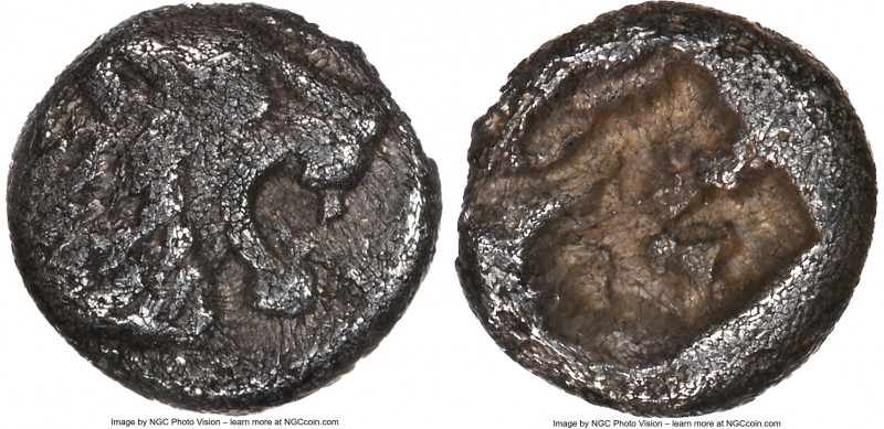LYDIAN KINGDOM. Alyattes or Croesus (ca. 610-546 BC). AR 1/48 stater (5mm). NGC ...