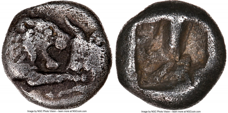 LYDIAN KINGDOM. Croesus (561-546 BC). AR hemihecte or 1/12 stater (8mm). NGC VF....