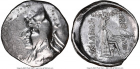PARTHIAN KINGDOM. Phriapatios-Mithradates I (ca. 185-132 BC). AR drachm (20mm, 1h). NGC VF. Hecatompylus. Head of king left, wearing bashlyk / ΒΑΣΙΛΕΩ...