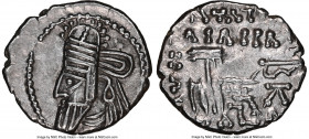 PARTHIAN KINGDOM. Osroes II (ca. AD 190-208). AR drachm (19mm, 12h). NGC Choice XF. Ecbatana, ca. AD 190. Diademed and draped bust left, with long poi...