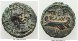 JUDAEA. Tiberias. Hadrian (AD 117-138). AE (14mm, 11h). VF, repatinated. Dated Year 101 (AD 118/9). ΑΥΤ ΤΡΑ ΑΔΡΙΑΝw ΚΑΙϹ ϹЄΒ, laureate head of Hadrian...